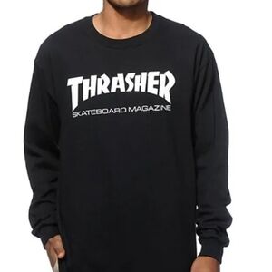 THRASHER Black Crewneck Long Sleeve Shirt